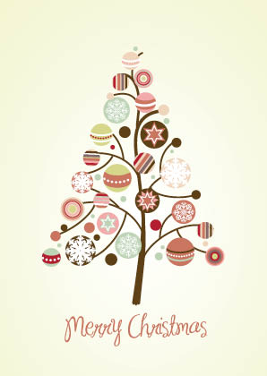 Illustrations - Pink Bauble Tree (code 2003)