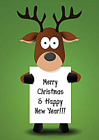 Cartoon Christmas Reindeer Message (3005)